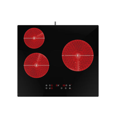 Flat Touch Control Electric Hob ,  Ceramic 3 Zone Hob Countertop