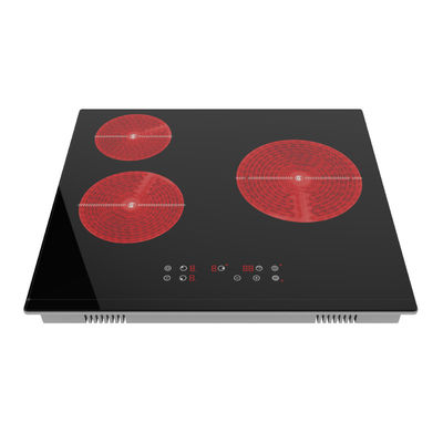 Flat Touch Control Electric Hob ,  Ceramic 3 Zone Hob Countertop