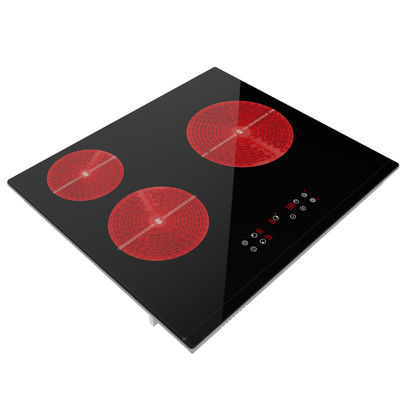 Flat Touch Control Electric Hob ,  Ceramic 3 Zone Hob Countertop