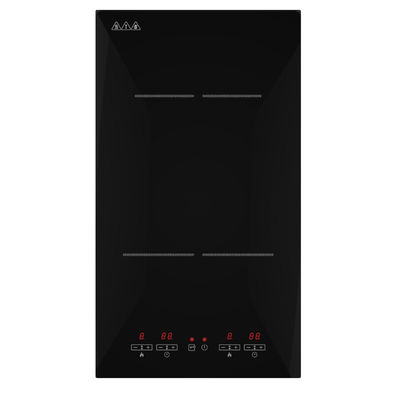 Portable Double Induction Hob Ceramic Glass Surface Slim Child Lock