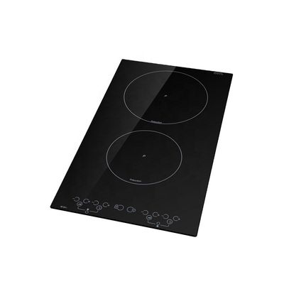 Temperature Control Two Burner Induction Hob , Hidden 3000 Watt Induction Cooktop