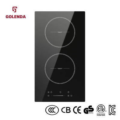 Temperature Control Two Burner Induction Hob , Hidden 3000 Watt Induction Cooktop