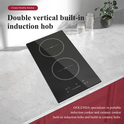 Temperature Control Two Burner Induction Hob , Hidden 3000 Watt Induction Cooktop