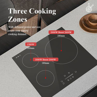 Vertical 3 Burner Electric Induction Hobs 6100W Built In Plastic  Housing Material