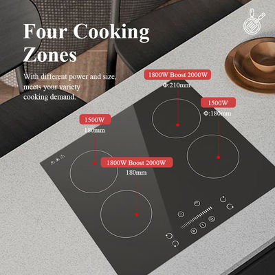 Powerful 4 Burner Electric Induction Hobs 7000W Built In With Childhood Lock