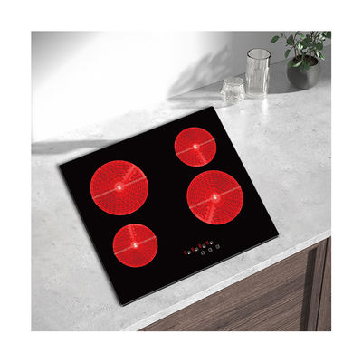 6000W Touch Control Induction Hob 4 Burner Creamic Cooktop Pan Sensor Creamic Cooker With Safety Child Lock
