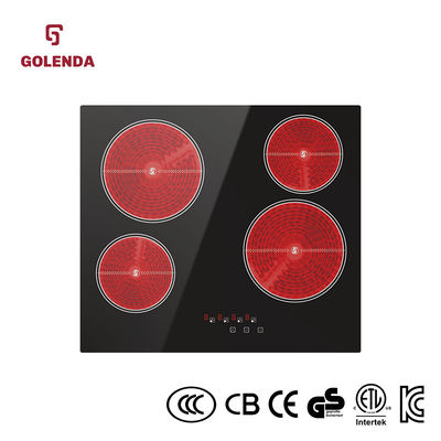 6000W Touch Control Induction Hob 4 Burner Creamic Cooktop Pan Sensor Creamic Cooker With Safety Child Lock