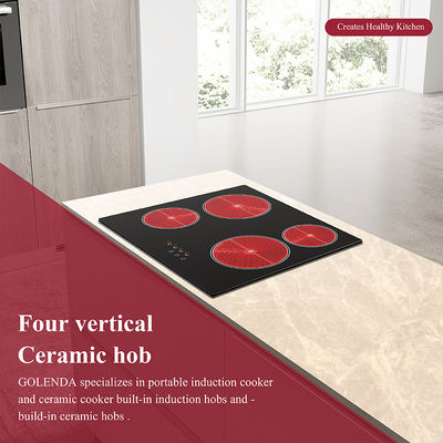 6000W Touch Control Induction Hob 4 Burner Creamic Cooktop Pan Sensor Creamic Cooker With Safety Child Lock