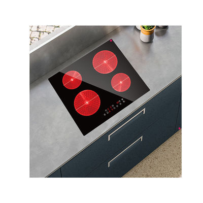 Industrial 4 Ring Built In Ceramic Hob Household Time Setting