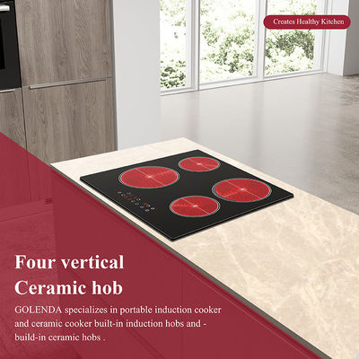 Industrial 4 Ring Built In Ceramic Hob Household Time Setting