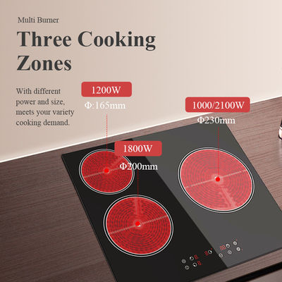 Embedded Vitro Built In Ceramic Hob With Knobs 5100W Waterproof Frameless
