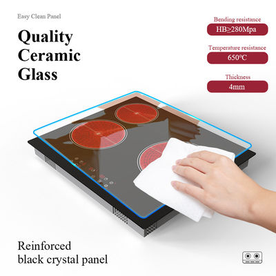 Embedded Vitro Built In Ceramic Hob With Knobs 5100W Waterproof Frameless