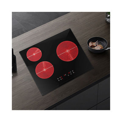 Vertical 3 Ring Built In Ceramic Hob  5100w Household Time Setting