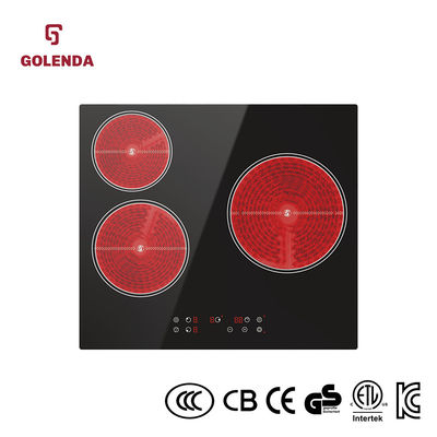 Vertical 3 Ring Built In Ceramic Hob  5100w Household Time Setting