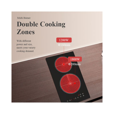 Dual Zones Heated Infrared Induction Cooker Vitro Ceramic  Super Slim