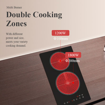 Mini Ceramic Double Infrared Cooker  Hob Waterproof Time Setting