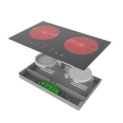 Temperature Adjustment Vitro Ceramic Cooktop , Two Plate Ceramic Hob 4400W