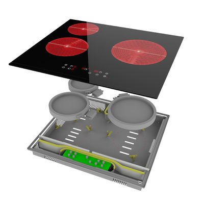 High Thermal  Touch Control Ceramic Hob Cooktop Reinforced 3 Element