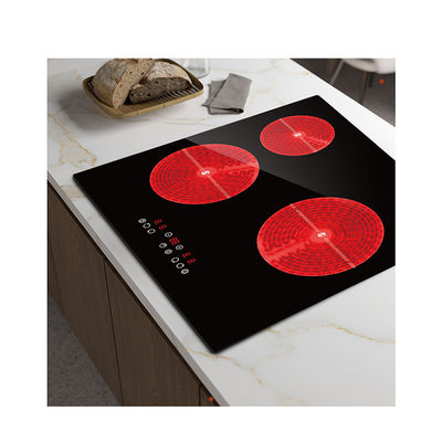 Crystal Panel Touch Control Ceramic Hob 3 Zone Smart Hidden Built In