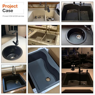 CE certified Quartz Composite Sink 200mm Hight  Rectangular   Stone Kitchen Sink