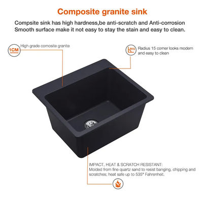 Granite  Quartz Single Bowl Kitchen Sink , Top Mount Stone Composite Kitchen Sink