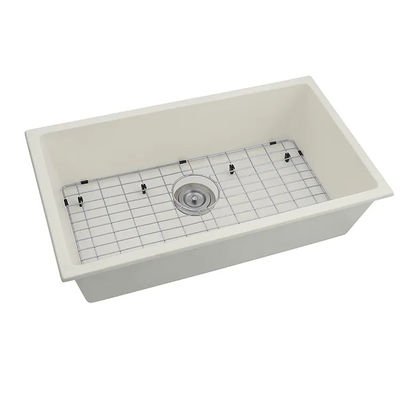 Triangle Stone Type White Quartz Composite Sink 1CM Thickness Single Bowl