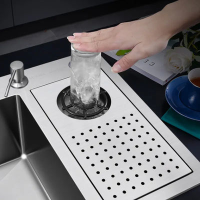 Rainfall Ss Glass Stainless Steel Sink  Basin Wash PVD Black Surface Treatment