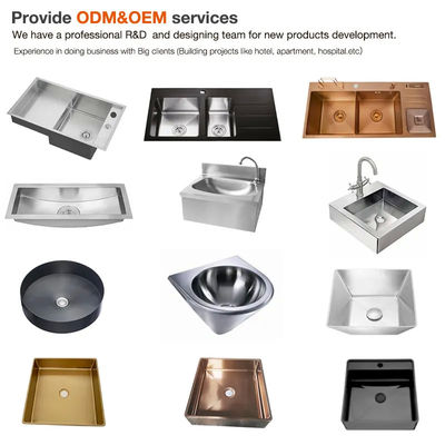Rainfall Ss Glass Stainless Steel Sink  Basin Wash PVD Black Surface Treatment