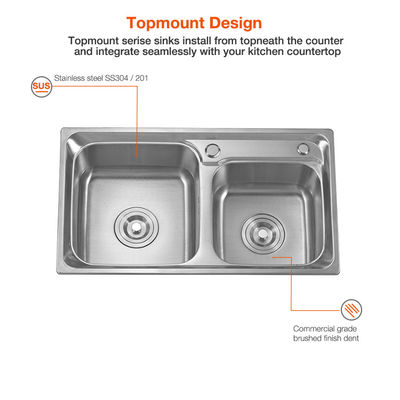 Undermount 304 Stainless Steel Kitchen Sink Single Sink With Drainer