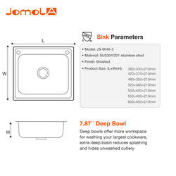 Outdoor Sus 304 Sink , Utility  30 Inch Laundry Room Sink Undermount