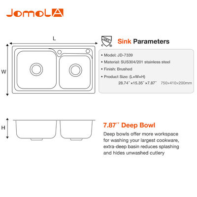 Drop In Top Mount Composite Kitchen Sinks ,  Washing Quartz Resin Sink