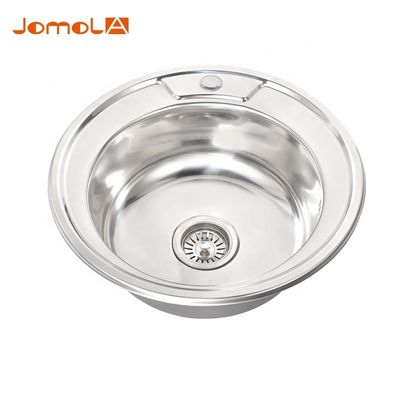 Stainless Steel Single Bowl Composite Kitchen Sinks , Brushed Round Composite Sink