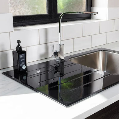 Single Bowl 304 Black Stainless Steel Farmhouse Sink Glass Without Faucet