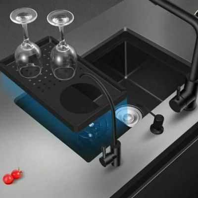 Hidden Glass Stainless Steel Sink Basin Single bowl Concealed