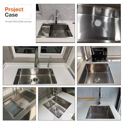 Hidden Glass Stainless Steel Sink Basin Single bowl Concealed