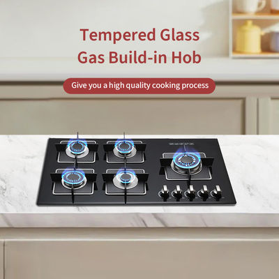 Top Glass Kitchen Built In Gas Hob Smart Cooktop 4 Burner  For Household