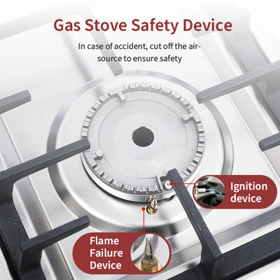 High Power Built In Gas Hob 25cm With 2 Burner Child Lock Panel Glass