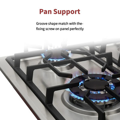 High Power Built In Gas Hob 25cm With 2 Burner Child Lock Panel Glass