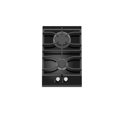 Sleek Glass Panel 2 Burner Built In Gas Hob With Safety Lock High Thermal Efficiency