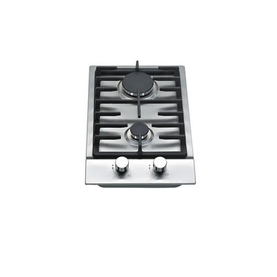 Two Burner Built In Gas Hob With Automatic Ignition Enamel Pan Supports