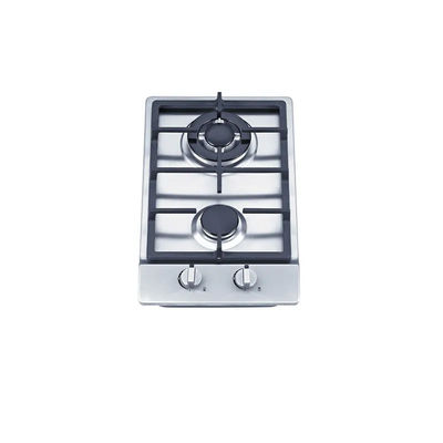 Two Burner Built In Gas Hob With Automatic Ignition Enamel Pan Supports