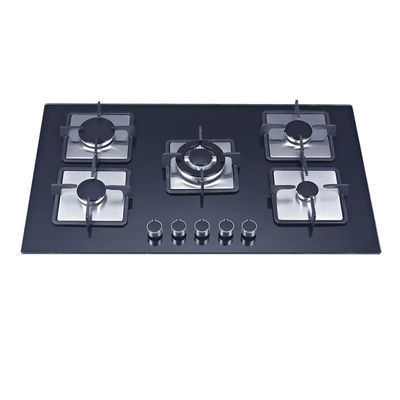 Easy Clean 5 Burner Gas Hob Top Tempered Glass Gas Cooktop
