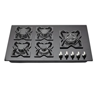 Easy Clean 5 Burner Gas Hob Top Tempered Glass Gas Cooktop