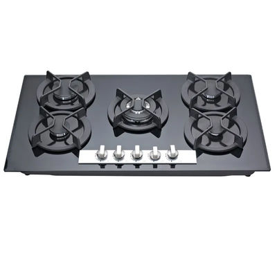 Easy Clean 5 Burner Gas Hob Top Tempered Glass Gas Cooktop