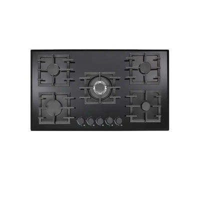 Easy Clean 5 Burner Gas Hob Top Tempered Glass Gas Cooktop