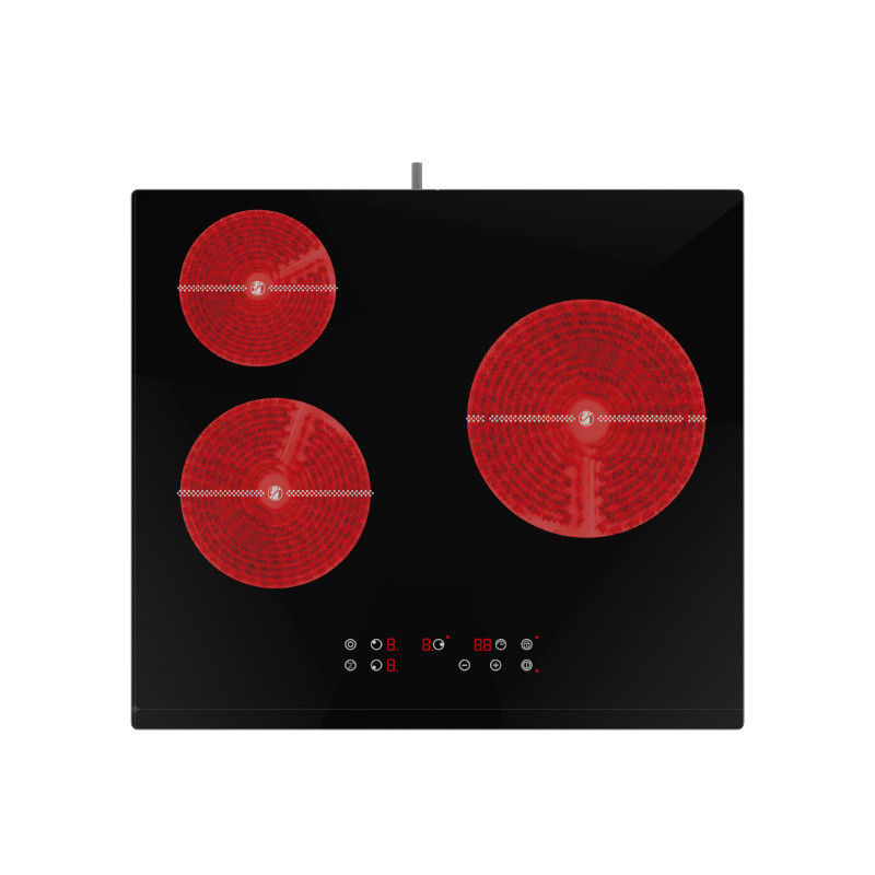 Flat Touch Control Electric Hob ,  Ceramic 3 Zone Hob Countertop