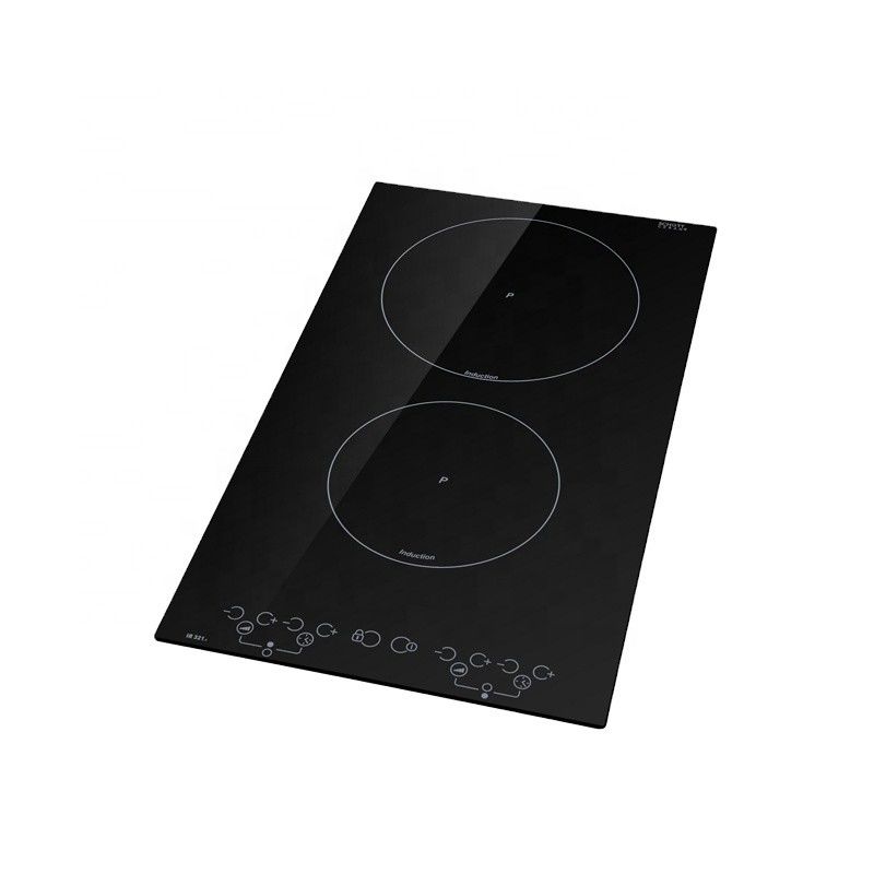 Temperature Control Two Burner Induction Hob , Hidden 3000 Watt Induction Cooktop