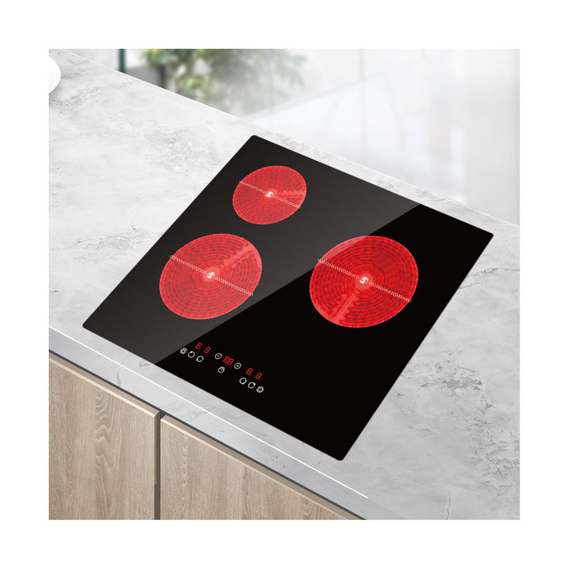 5100w Induction Hob Temperature Adjustment Creamic Cooker 3 Cooking Zones Creamic Cooktop With Timer
