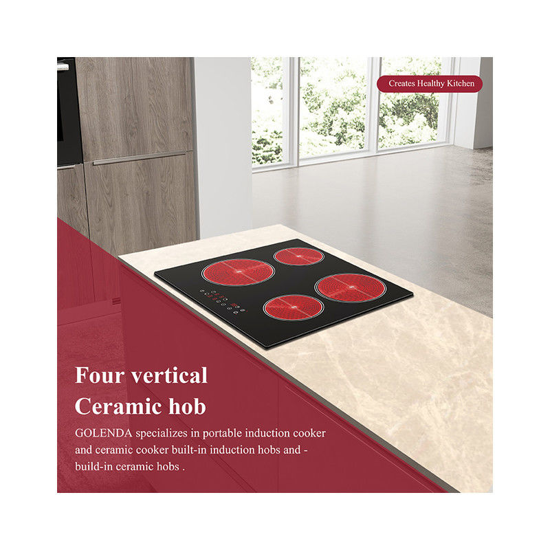 Four Burners Black Ceramic Hob , Touch Control   Induction Ceramic Cooker