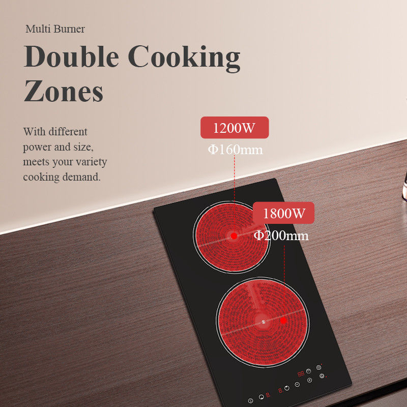 Mini Ceramic Double Infrared Cooker  Hob Waterproof Time Setting